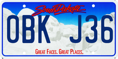 SD license plate 0BKJ36