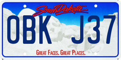 SD license plate 0BKJ37