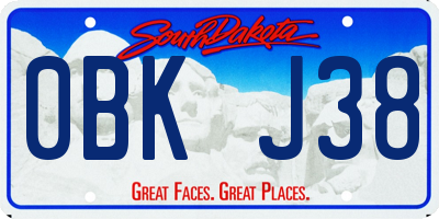 SD license plate 0BKJ38