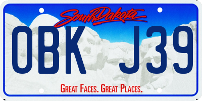 SD license plate 0BKJ39