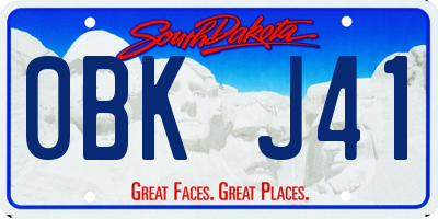 SD license plate 0BKJ41
