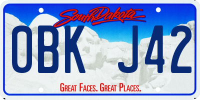 SD license plate 0BKJ42