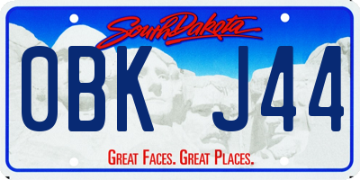 SD license plate 0BKJ44