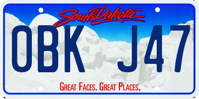 SD license plate 0BKJ47