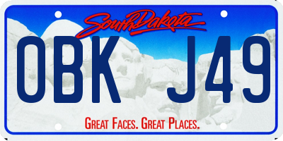SD license plate 0BKJ49