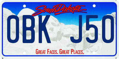 SD license plate 0BKJ50