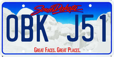 SD license plate 0BKJ51
