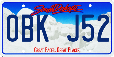 SD license plate 0BKJ52