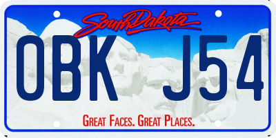 SD license plate 0BKJ54