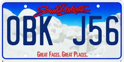 SD license plate 0BKJ56