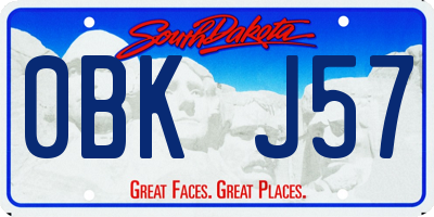 SD license plate 0BKJ57
