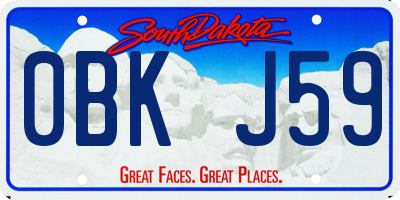 SD license plate 0BKJ59