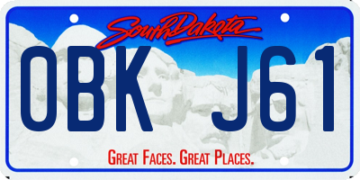 SD license plate 0BKJ61