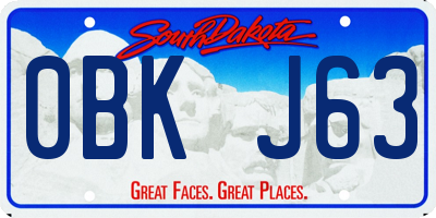 SD license plate 0BKJ63