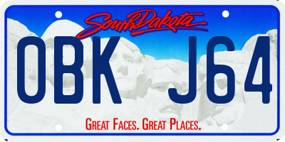 SD license plate 0BKJ64