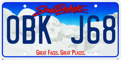 SD license plate 0BKJ68