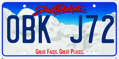 SD license plate 0BKJ72