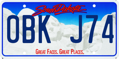 SD license plate 0BKJ74