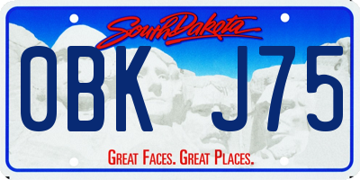 SD license plate 0BKJ75
