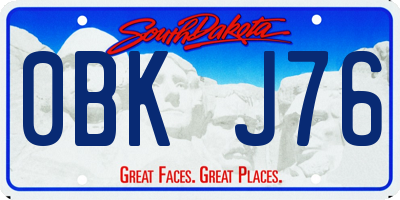 SD license plate 0BKJ76
