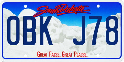 SD license plate 0BKJ78