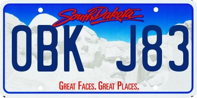 SD license plate 0BKJ83