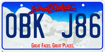 SD license plate 0BKJ86