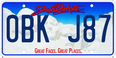 SD license plate 0BKJ87
