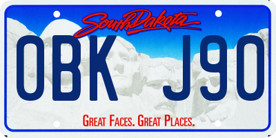 SD license plate 0BKJ90