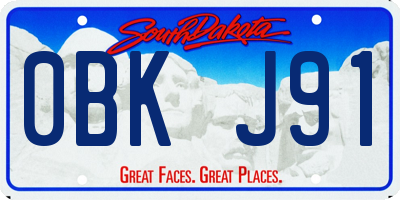 SD license plate 0BKJ91