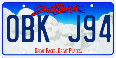 SD license plate 0BKJ94