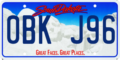 SD license plate 0BKJ96