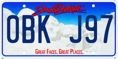 SD license plate 0BKJ97