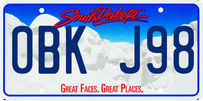 SD license plate 0BKJ98