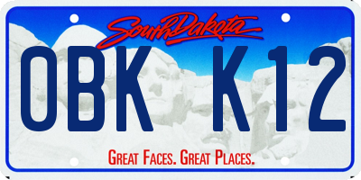 SD license plate 0BKK12