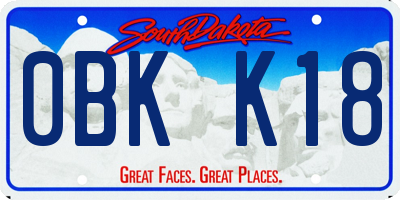 SD license plate 0BKK18