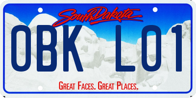SD license plate 0BKL01
