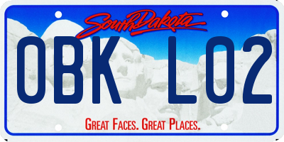 SD license plate 0BKL02