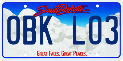 SD license plate 0BKL03