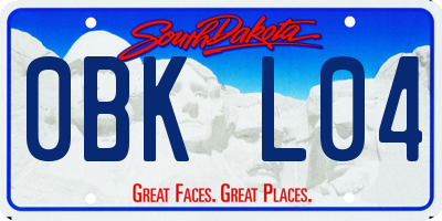 SD license plate 0BKL04