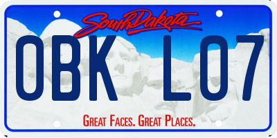 SD license plate 0BKL07