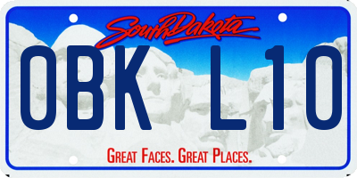SD license plate 0BKL10