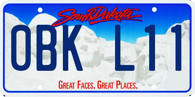 SD license plate 0BKL11