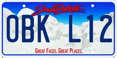 SD license plate 0BKL12