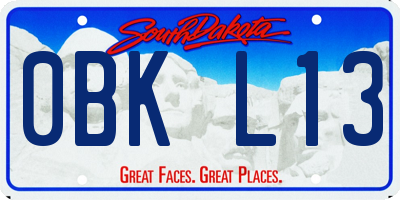 SD license plate 0BKL13