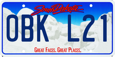 SD license plate 0BKL21