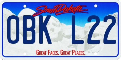 SD license plate 0BKL22