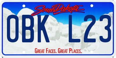SD license plate 0BKL23