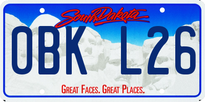 SD license plate 0BKL26