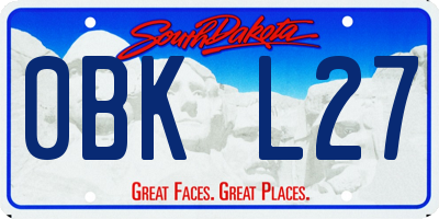SD license plate 0BKL27